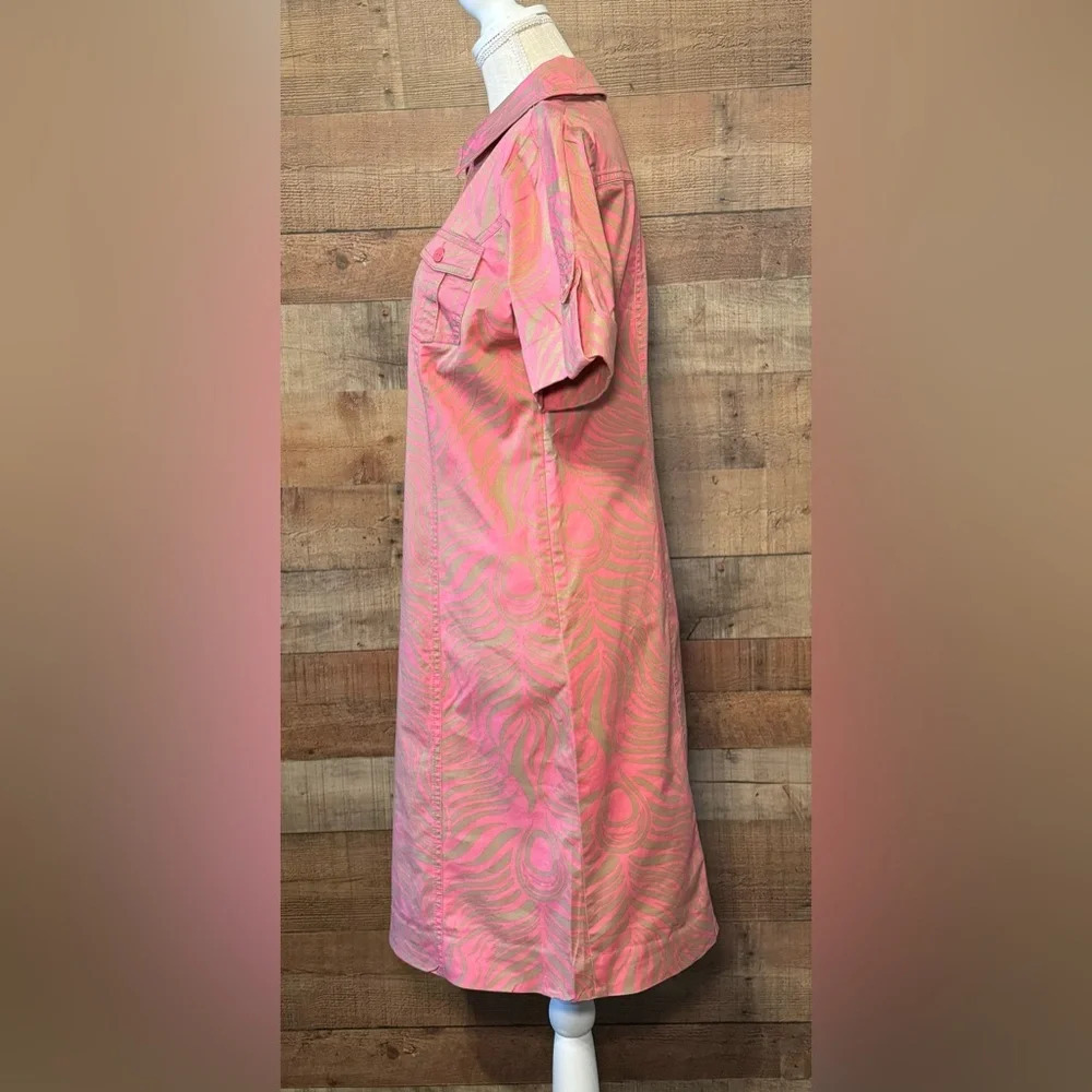 Lilly Pulitzer Apple Dress in Curious Pink Frenchie Print Women's size 6 Peacock - Picture 5 of 9